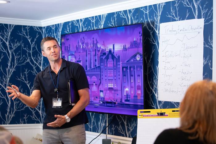 Ben Sturgill presenting to a live workshop room