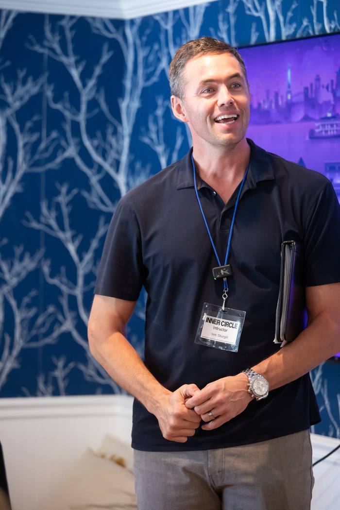 Ben Sturgill smiling while teaching